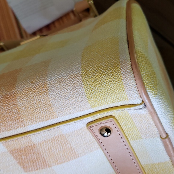 Dooney and Bourke Quadretto Check Rowan Satchel Crossbody Bag - Picture 12 of 17